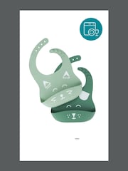 Babymoov Set of 2 Bib'Isy Silicone Fox Catcher Bibs - Image 4 of 4