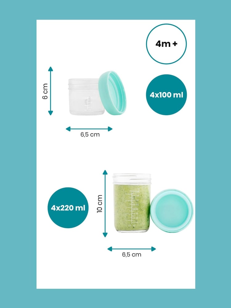Babymoov 4 Pack Glass Multi Set Food Storage - Image 5 of 5