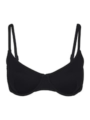 Whistles Black Ribbed Underwire Bikini Top - Image 3 of 3
