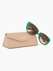 Dune London Green Gwinnie Oval Cat-Eye Glasses - Image 1 of 3