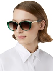 Dune London Green Gwinnie Oval Cat-Eye Glasses - Image 3 of 3