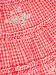 Monsoon Pink Sequin Butterfly Gingham Dress - Image 4 of 4