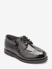 Black Ground Standard Fit (F) Leather Brogue Shoes - Image 2 of 5