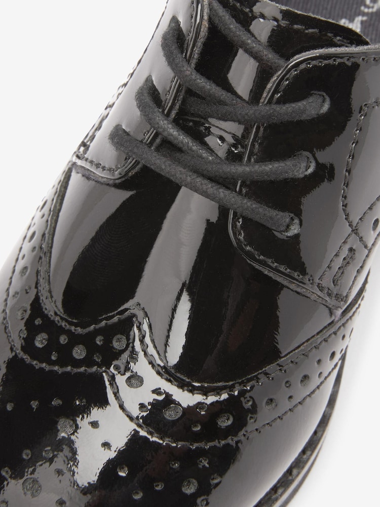 Black Ground Standard Fit (F) Leather Brogue Shoes - Image 5 of 5