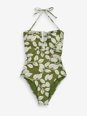 Green Floral U Trim Bandeau Swimsuit - Image 6 of 6