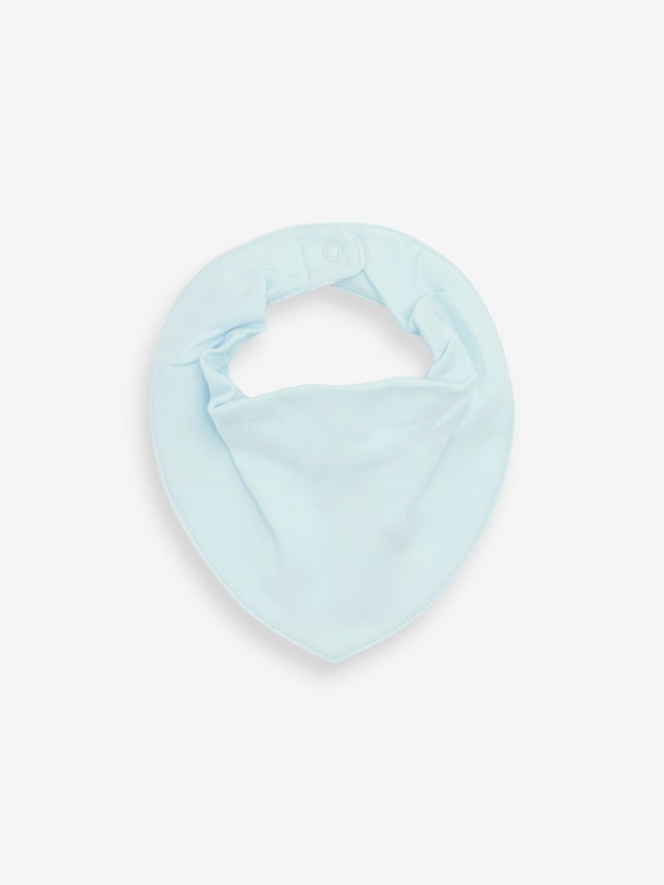 Blue 5 Pack Dribble Baby 100% Cotton Bibs - Image 2 of 3