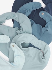 Blue 5 Pack Dribble Baby 100% Cotton Bibs - Image 3 of 3