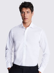 MOSS White Tailored Fit 100% Cotton Zero Iron Shirt - Image 1 of 5