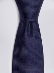 MOSS Dark Blue Natte Silk Tie - Image 2 of 2