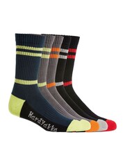 Hard Yakka Black Multicolour Crew Work Socks 5 Pack - Image 1 of 4