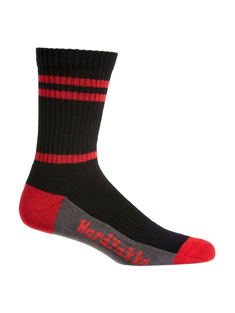Hard Yakka Black Multicolour Crew Work Socks 5 Pack - Image 4 of 4