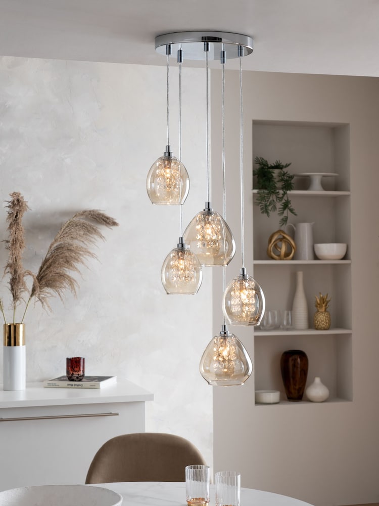 Mink Brown Bella 5 Light Cluster Ceiling Light - Image 1 of 11
