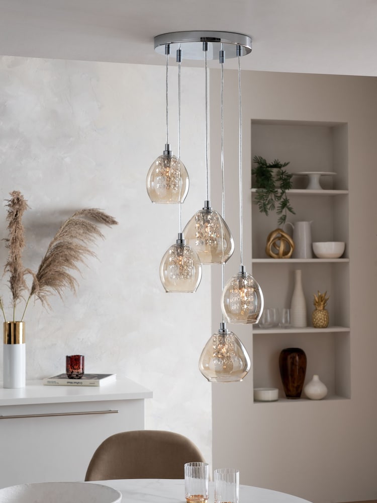 Mink Brown Bella 5 Light Cluster Ceiling Light - Image 2 of 11