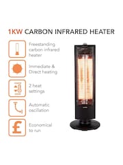 Warmlite Black WL42013 1KW Infrared Heater With Oscillation - Image 2 of 7