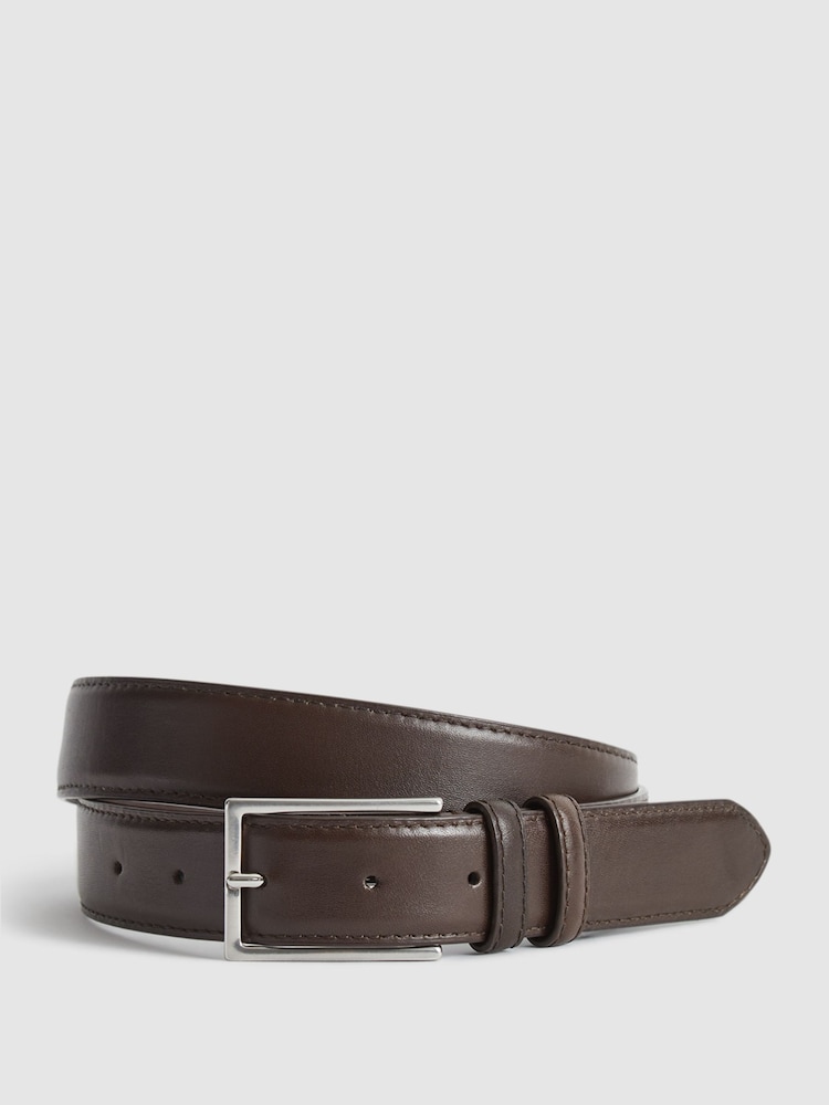 Reiss Chocolate Martin Formal Suit Belt - Image 1 of 5