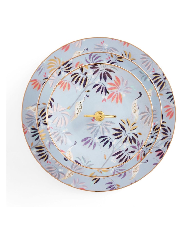 Sara Miller Blue Portmeirion 3 Tiered Cake Stand - Image 4 of 6