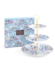Sara Miller Blue Portmeirion 3 Tiered Cake Stand - Image 5 of 6