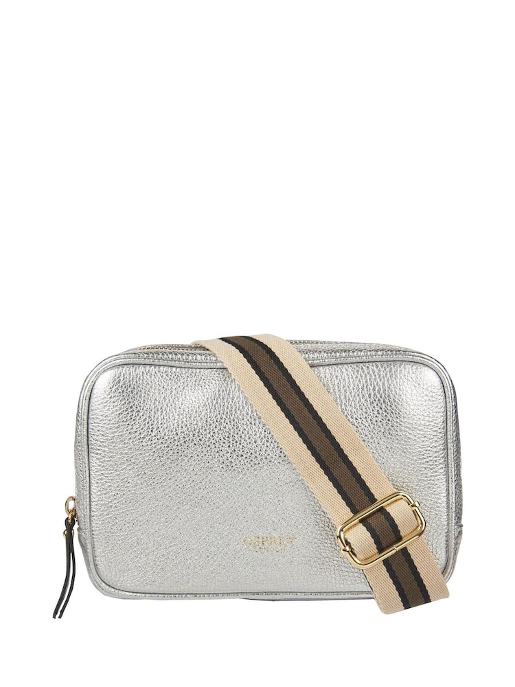 Argento - OSPREY LONDON - Roma - Borsa a tracolla in pelle italiana - Immagine 1 di 7