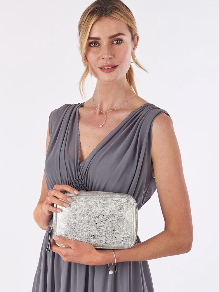 Argento - OSPREY LONDON - Roma - Borsa a tracolla in pelle italiana - Immagine 7 di 7