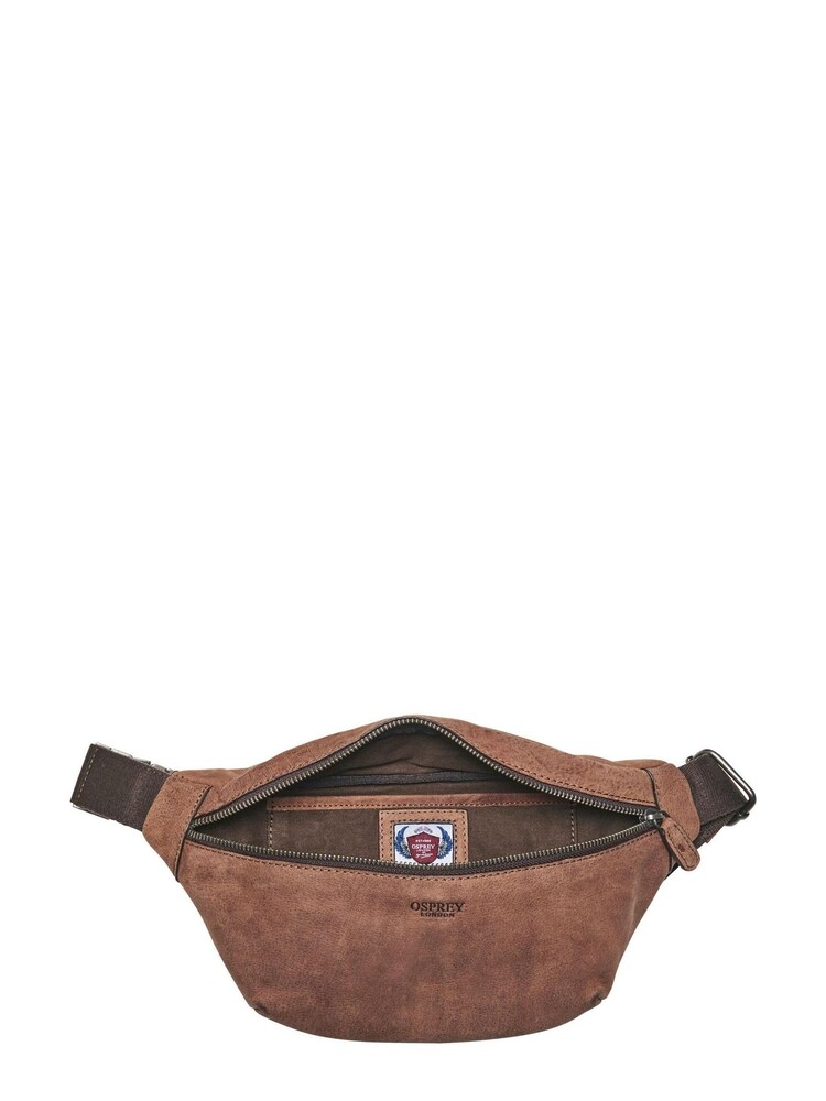 OSPREY LONDON Russell Snuffed Grain Brown Leather Bumbag - Image 4 of 4