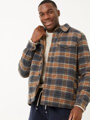 FatFace Grey Fjord Check Overshirt - Image 1 of 4