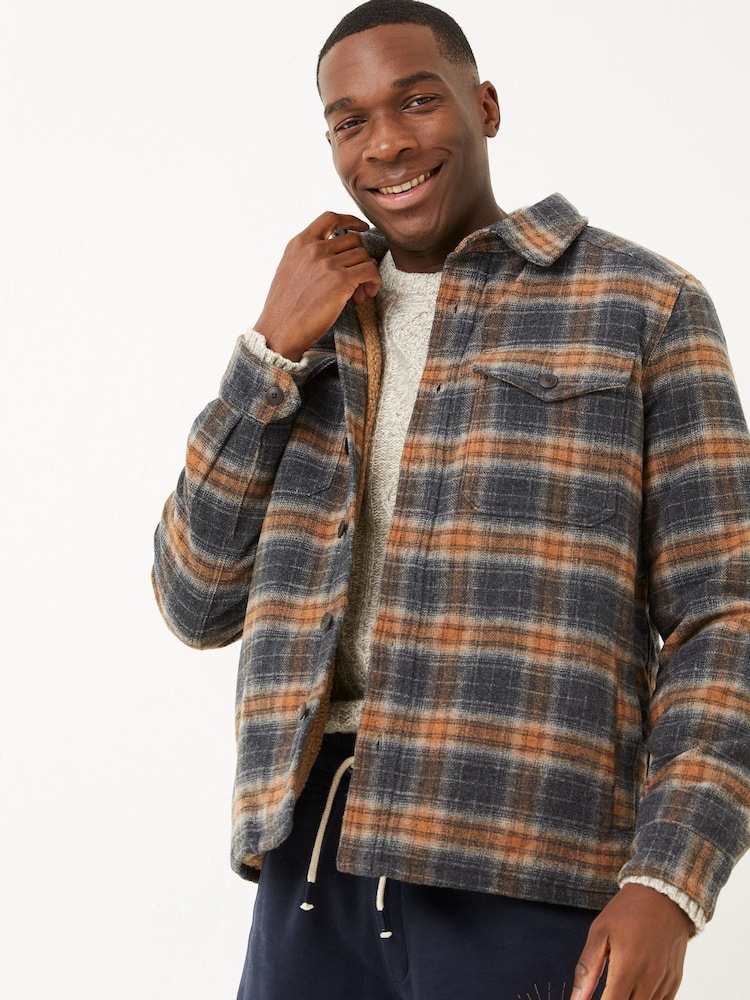 FatFace Grey Fjord Check Overshirt - Image 1 of 4