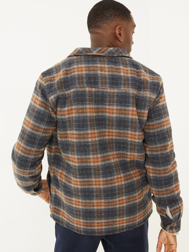FatFace Grey Fjord Check Overshirt - Image 2 of 4