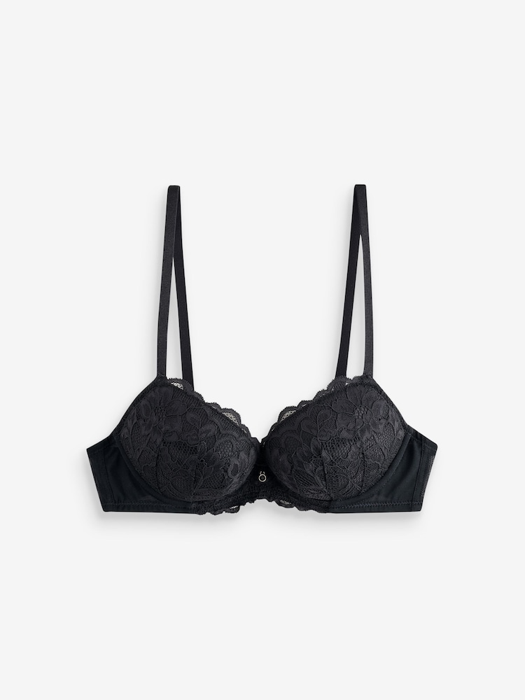 Ann Summers Black/Nude Plunge Padded Wired Sexy Lace Bras 2 Pack - Image 9 of 9