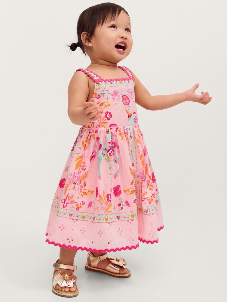 Monsoon Baby Unicorn Print Broderie Dress - 圖片 1/4 Monsoon Baby Unicorn Print Broderie Dress - 圖片 1/4