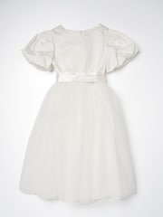 Angel & Rocket White/Ivory Celine Taffeta Tulle Bow Dress - Image 5 of 7