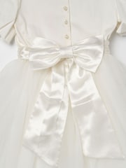 Angel & Rocket White/Ivory Celine Taffeta Tulle Bow Dress - Image 7 of 7