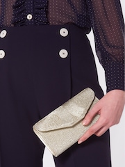 LK Bennett Gold Lucia Soft Rope Metallic Clutch Bag - Image 1 of 4