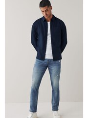 Mid Blue Slim Ripped Denim Jeans - Image 3 of 7