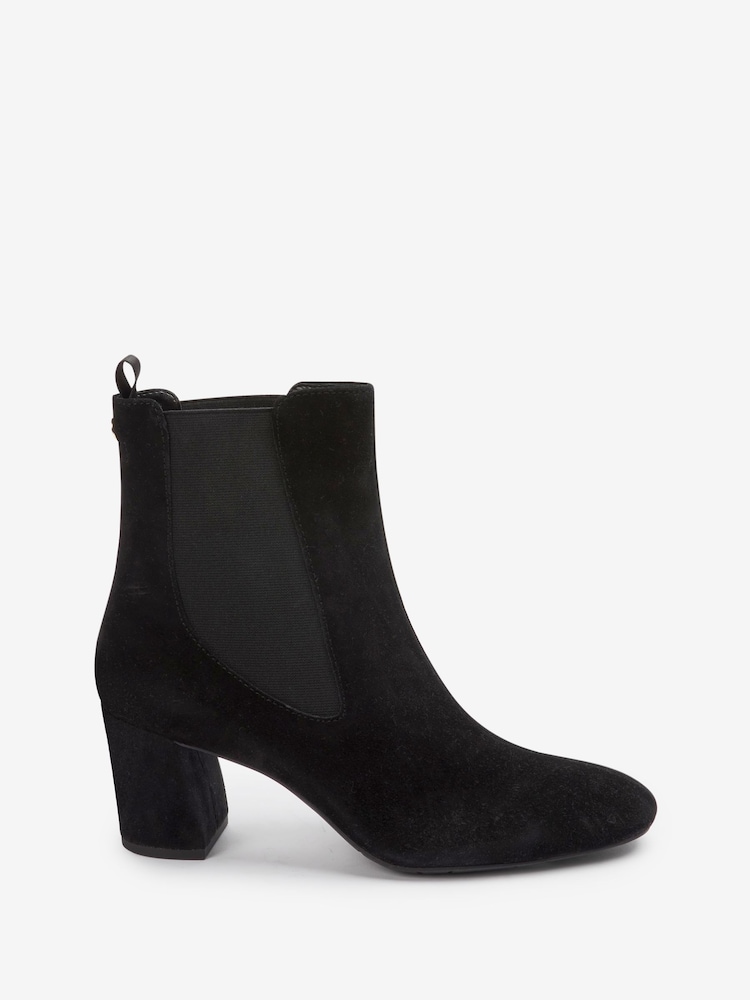 Black Suede Forever Comfort with Motion Flex Heeled Chelsea Boots - Image 1 of 3