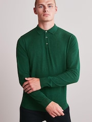 Tennis Green Knitted Polo Shirt - Image 1 of 6