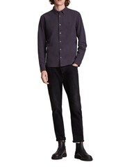 AllSaints Black Chrome Lovell Long Sleeve 100% Cotton Shirt - Image 1 of 5