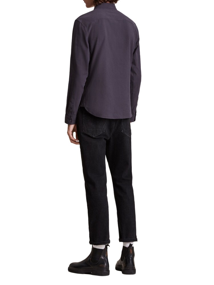 AllSaints Black Chrome Lovell Long Sleeve 100% Cotton Shirt - Image 2 of 5