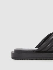 Reiss Black Blair Leather Sliders - Image 6 of 9