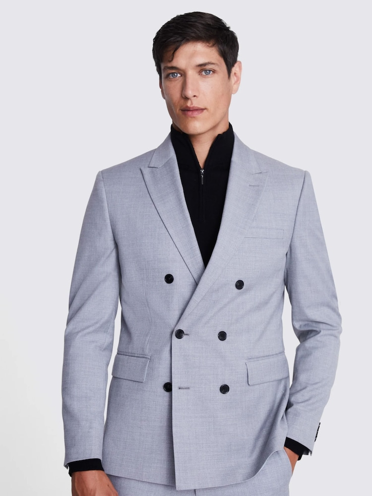 MOSS Grey Stretch Slim Fit Suit Jacket - Image 1 of 6