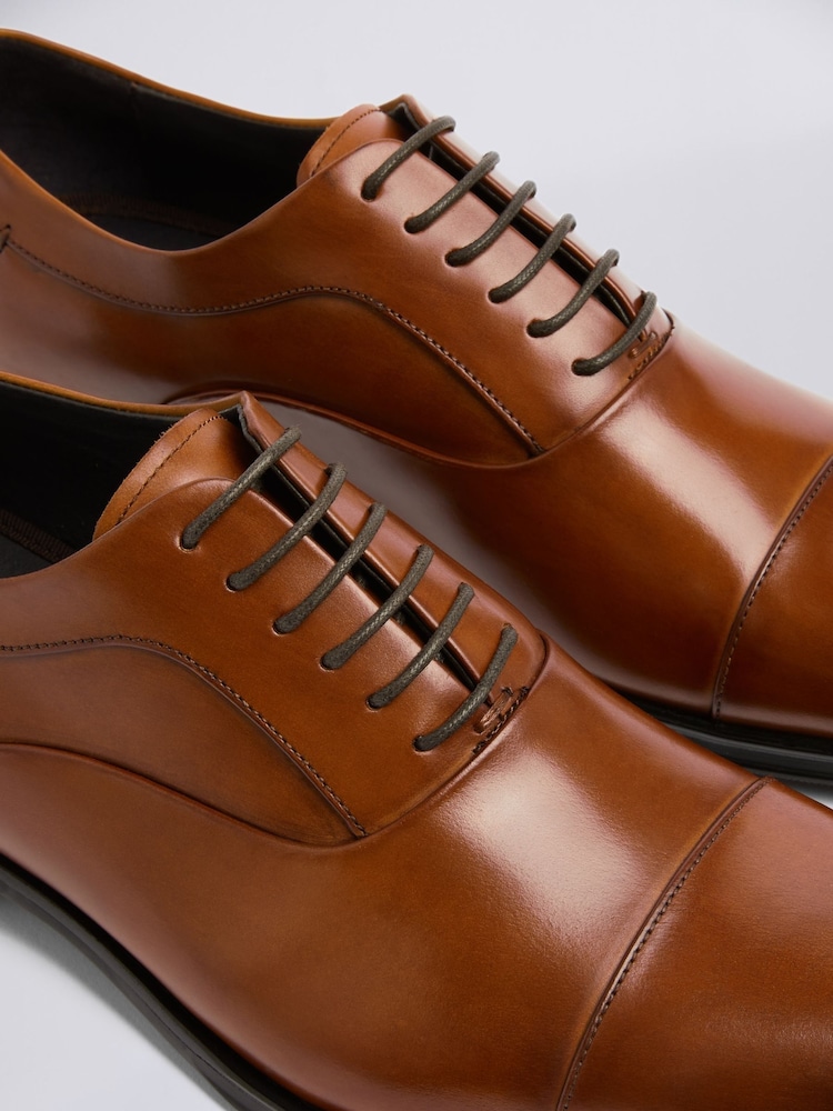 Jasnobrązowy - MOSS John Guildhall Oxford Shoes - Image 5 of 5