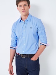 Crew Clothing Company Blue Stripe Cotton Shirt - Image 1 of 4