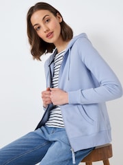 Crew Clothing Blue Heritage Zip Through Hoodie - Image 1 of 5