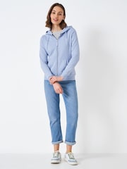 Crew Clothing Blue Heritage Zip Through Hoodie - Image 3 of 5
