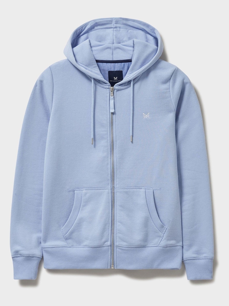 Crew Clothing Blue Heritage Zip Through Hoodie - Image 5 of 5