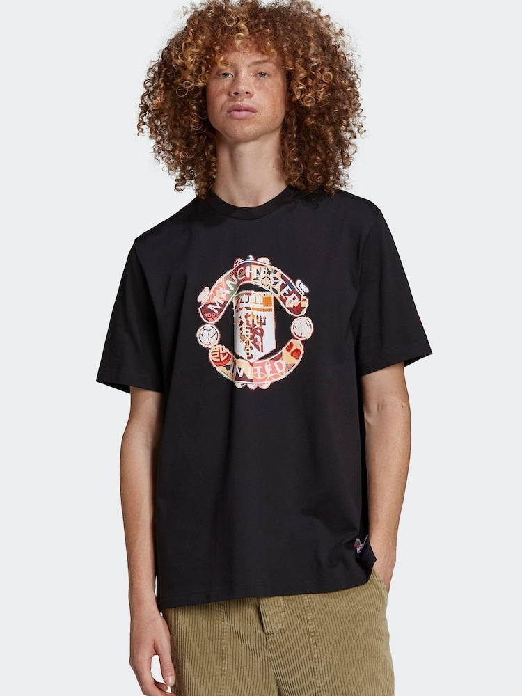 adidas Mens Black Manchester United CNY Jersey - Image 1 of 6