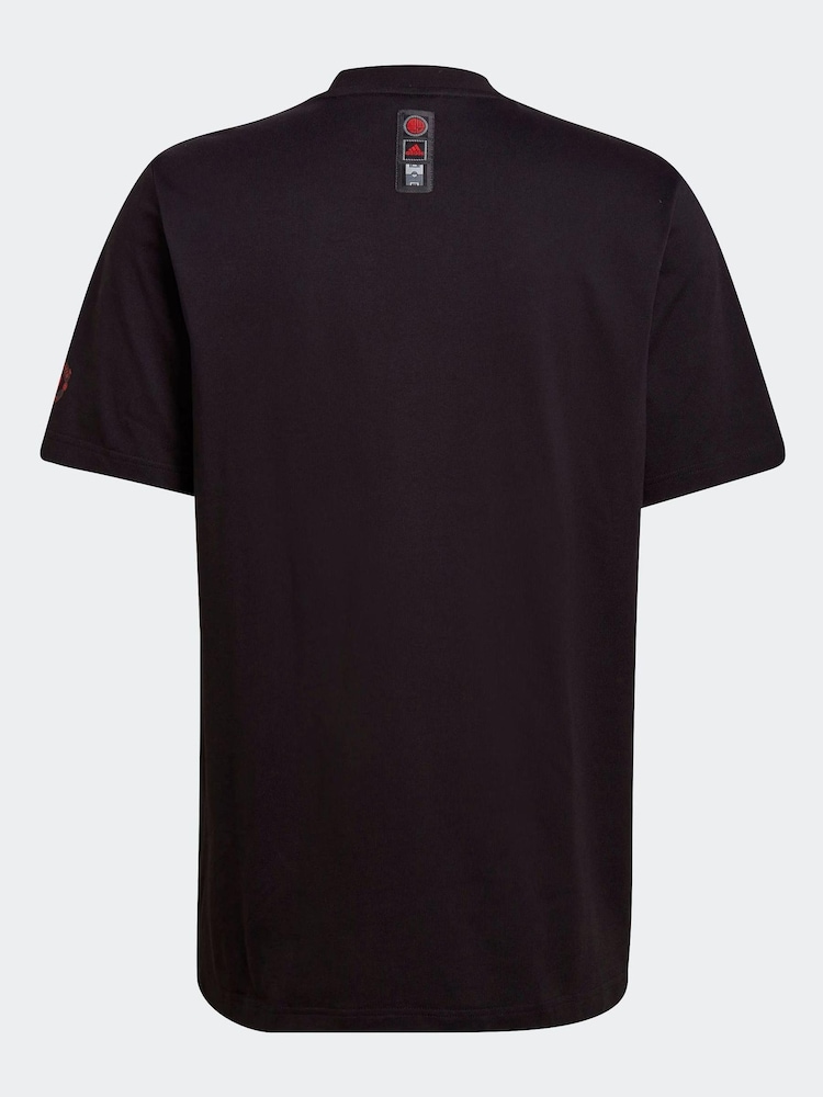 adidas Mens Black Manchester United CNY Jersey - Image 6 of 6