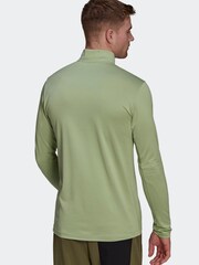 adidas Womens Green Terrex Everyhike Half-Zip Fleece Jacket - Image 2 of 7