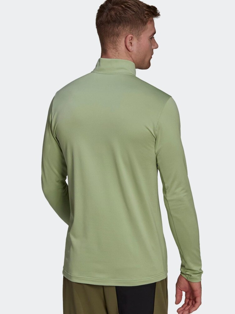adidas Womens Green Terrex Everyhike Half-Zip Fleece Jacket - Image 2 of 7