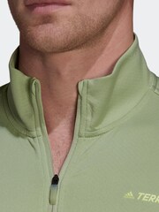 adidas Womens Green Terrex Everyhike Half-Zip Fleece Jacket - Image 4 of 7