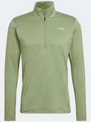adidas Womens Green Terrex Everyhike Half-Zip Fleece Jacket - Image 7 of 7